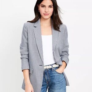 NWT LOFT Houndstooth Relaxed Modern Blazer - Size 0